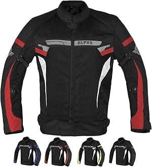 ALPHA CYCLE GEAR BREATHABLE BIKERS RIDING PROTECTION MOTORCYCLE JACKET MESH CE ARMORED (RED SPARROW, SMALL)