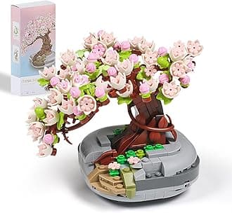 Cherry Blossom Bonsai Tree Building Set, Flowers Sakura Botanical Mini Building Kit, Collection Toys Gifts for Kids Adults Girls 8+ (No Compatible Classic Bricks)