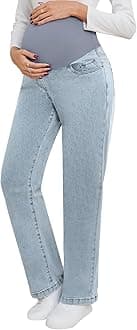 fitglamWomen's Maternity Pants for Work Pregnancy Pants Office Over The Belly Stretch Skinny Leg Pants with Pockets