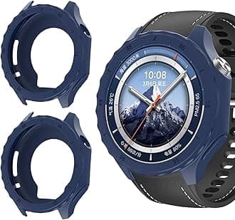 GIOPUEY Case Compatible with OnePlus Watch 3, Pack of 2, Soft TPU Silicone Protective Case Cover - Dark Blue