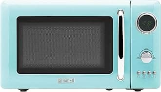 Haden 700 Watt 0.7 Cubic Foot Microwave Oven with Digital Controls, Defrost, and Instant Start Countertop Small Appliance, Turquoise/Chrome