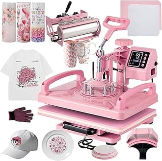 Heat Press Machine 12x15 inch, Heat Press Machine for T-Shirts, 5 in 1 Heat Press with 30 OZ Tumbler Press, Combo Tumbler Heat Press Machines Sublimation for Hat Cap Mug Plate