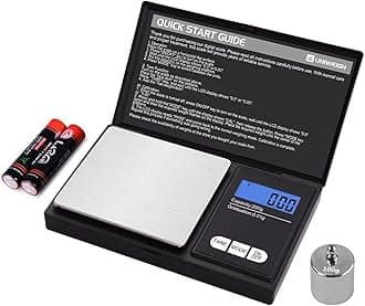 Digital Gram Scale,200g 0.01g/01oz Weight Scale Gram and Ounce,Electronic Smart Mini Pocket Scale with 100g Calibration Weight,for Grain,Gold,Jewelry,Power,LCD Display,Tare,Auto Off (UA200H)