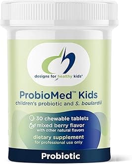 ProbioMed Kids Chewable Probiotic - 10b CFU Gut & Immune Support for Children - Lactobacillus, Bifidobacterium + Saccharomyces boulardii - Delicious Berry Flavor (30 Tablets)