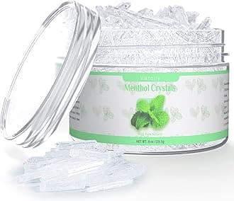 Menthol Crystals Bulk 8 oz, 100% Pure Organic Mint Crystals| Great for Making Shower Steamers, Creams and Soaps