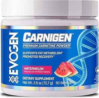 EvogenCarnigen - Premium Carnitine Powder | Supports Fat Metabolism & Promotes Recovery | Stimulant-Free L Carnitine Supplement Matrix with Acetyl L-Carnitine | Watermelon | 50 Servings