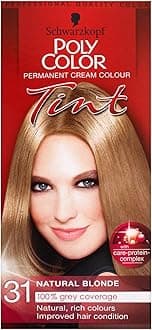 3 x Schwarzkopf Poly Color Permanent Cream Colour Tint 31 Natural Blonde