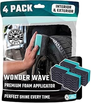 Chemical Guys Wonder Wave Durafoam Contoured Large Tire Shine & Dressing Applicator, 4 Pack