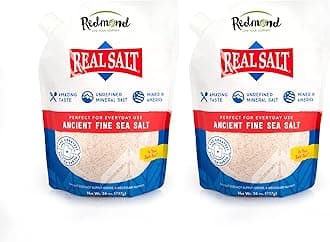 Real Sea Salt - Natural Unrefined Gluten Free Fine, 26 Ounce Pouch (2 Packs)