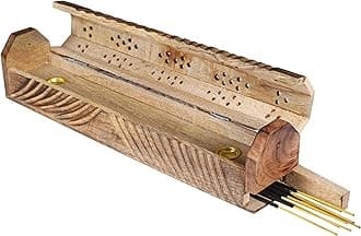 Incense Holder, Incense Stick Holder, Incense Holder for Sticks Used for Room Décor, Cool Room Spiritual Décor, Aromatherapy, Incense Burner with Storage Compartment 12Inch Natural