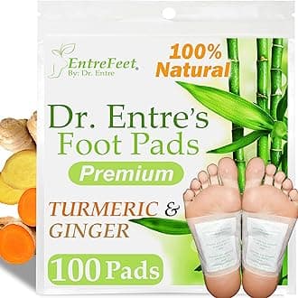 EntreFeet 100 Turmeric & Ginger Foot Pads | Premium Foot Pads to Feel Better, Sleep Better & Relieve Stress | Organic Foot Patches