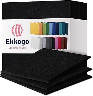 Acoustic Panels 12-Pack Soundproof Wall Panels 12"X12"X0.4" Sound Panels High Density Sound Dampening Panels - [Deep Black Square]