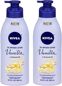 Nivea Lotion Infused Vanilla/Almond Oil 16.9oz Pump (500ml) (2 Pack)