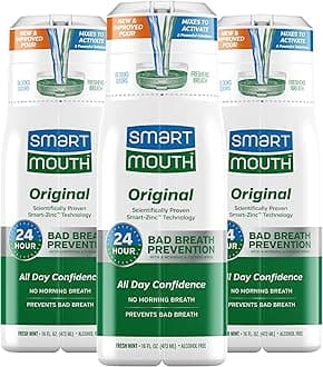 Original Zinc Activated Mouthwash - Instant Fresh Breath Mouthwash - Eliminates Bad Odors and Bad Breath - Alcohol-Free, Sugar-Free, Gluten-Free - Fresh Mint - 16 fl oz - 3 Pack