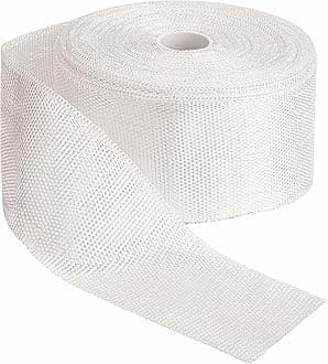 Fiberglass Cloth Roll Non Adhesive Woven Fiberglass Mesh Tape Fiberglass Insulation Tape Plain Weave Fiberglass Cloth Tape for Reinforced Repair Winding, Seams, Boat, Molding (2 in x 99 FT)