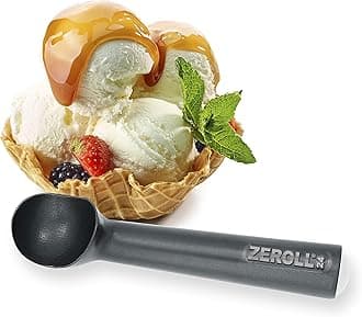 Zeroll 1024-ZT Zerolon Hardcoat Anodized Commercial Ice Cream Scoop with Unique Liquid Filled Heat Conductive Handle Easy Release, 1.5-Ounce, Black