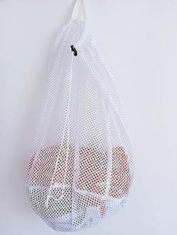 Small Commercial Mesh Laundry Bag with Handle and Drawstring for Dormitory, Travelling, College,Apartment, Camping, RV, Machine Washable, Hanging Mesh Bag,20×17inc