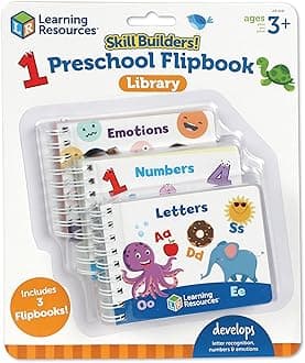 Learning Resources Skill Builders! Preschool Flipbook, Library Preschool, Learning Activities, Educational Toys for 1-3-Year-Olds, Toddler Activity Book, 3 Pieces, Ages 3+