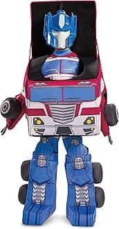 boys Optimus Prime Costume, Official Converting Transformer Costumes for Boys, Convertible Character Suit Costume (pack of 1)