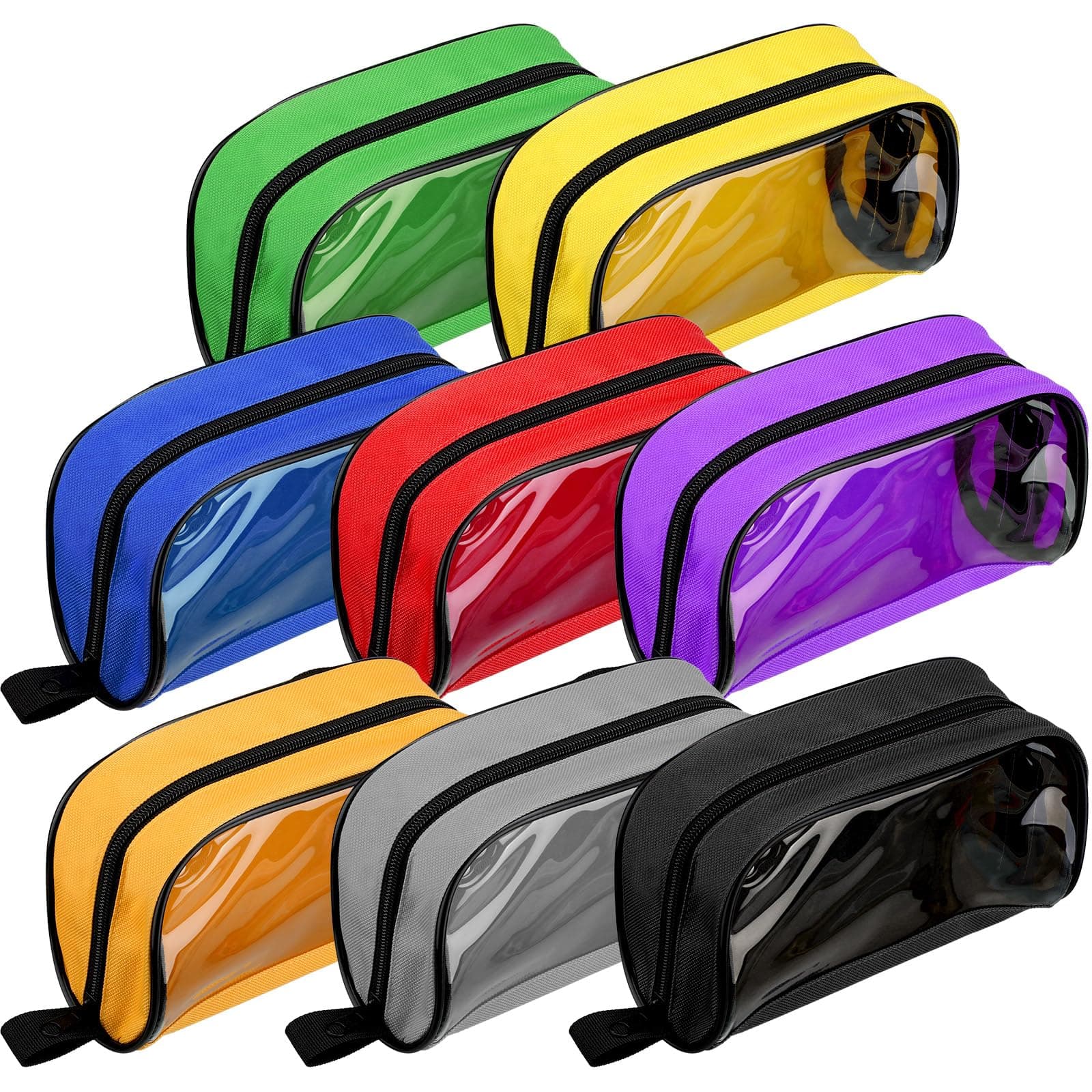 8 Pcs First Aid Pouches Empty 8 Colors Coded First Aid Medical Kit Accessory Pouches Portable Medical Bag Organizer with Zipper and Transparent Window for Home Outdoor Travel Supplies