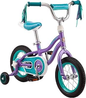 Schwinn Hopscotch & Toggle Kids Bike, Boys and Girls Bicycle, 12-16-Inch Wheels, Removable Training Wheels for 2-4 Year Olds, Saddle with Handle for Assistance, Easy Tool-Free Assembly