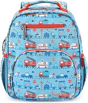 mibasiesBoys Backpack 5-8: Lightweight Kids Backpacks Boys - Boy Bookbag for Elementary School - Car