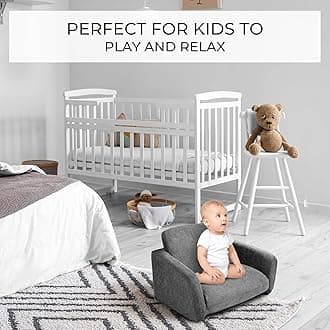 ZICOTO Sturdy Toddler Chair and Couch - The Perfect Gray Kids Sofa for Girls and Boys - Ideal Fold Out Sofa Chairs to Give Your Kids a Safe and Fun Place to Si, zic-chair-gr-23-192a