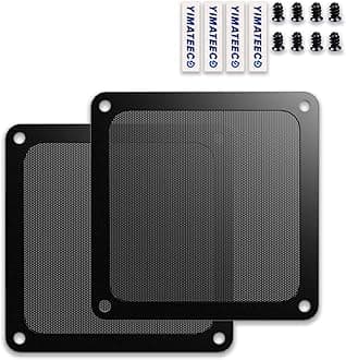 Dust Filter PC 140mm for Computer Cooler Fan/PSU/Routers PVC 50 Mesh, Magnetic Frame PC Fan Dust Mesh PC Cooler Filter Dustproof Computer Fan Grills (PVC, 140 * 140mm, 2pcs, Black)