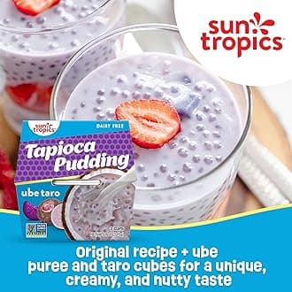 Sun Tropics Tapioca Pudding, Ube Taro | Vegan Dairy Free Pudding | Gluten Free, Non-GMO Project Verified | Ready-to-Eat Cups | 4oz (Pack of 12)