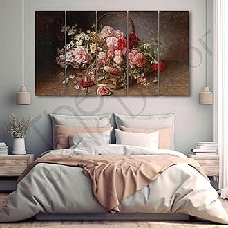 The Castle Decor Flowers painting with frame Big Size 27x48 Wall art for living room,Bedroom,Drawing room,Hotels-Wooden Framed-375