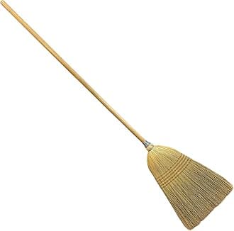 Weiler 95033 Heavy-Duty Corn Broom with Wooden Handle, 5 Sews, 100% Natural Corn Fill for Indoor or Outdoor Sweeping