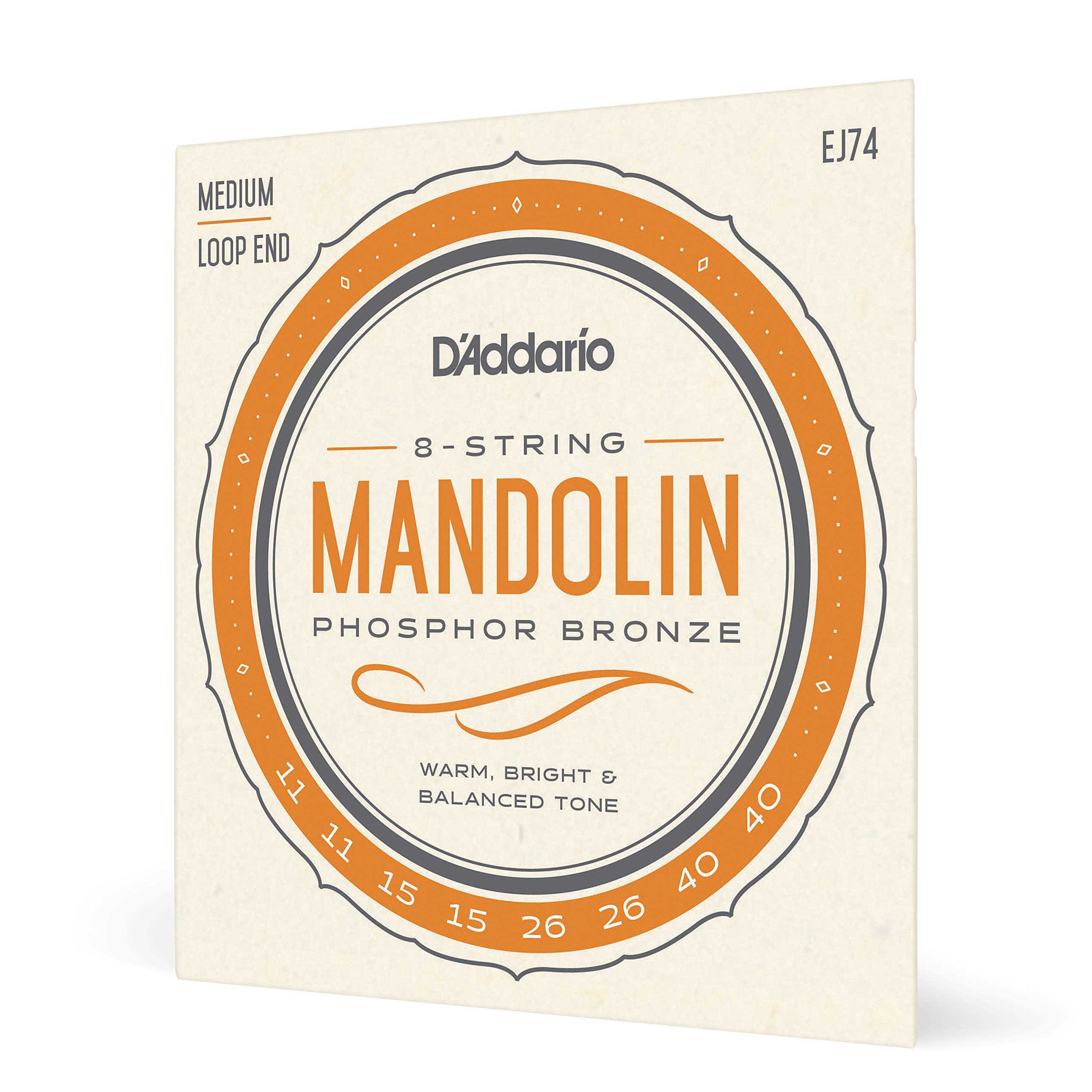 EJ74 Phosphor Bronze Mandolin Strings, Medium, 11-40