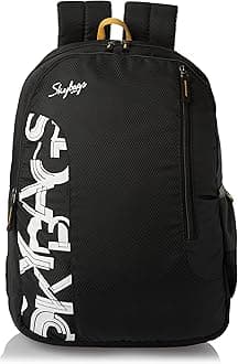 Skybags Casual Standard Backpack 28L, 2 Main Compartments, Bottle Pocket, Front Pocket, Padded Shoulder Straps | Black | Brat