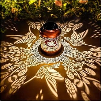 Hummingbird Solar Lanterns Outdoor Waterproof Hanging Solar Lights Hummingbird Gifts for Women Men Metal Bird Decorative LED Lanterns for Yard, Patio, Lawn, Tabletop, Pathway, Landscape, Garden Decor