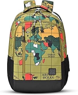 Gear Grid Backpack 17"/30L Medium Water Resistant School Bag/Casual Backpack/Daypack/Kids Bag for Boys/Girls (Green-Black)