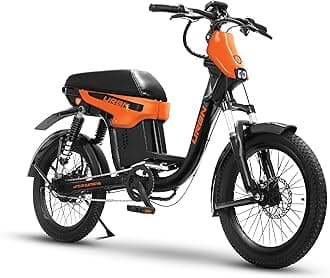 Motovolt URBN E-Moped - Standard | 105 Km Range | 250W 36V BLDC Motor | Removable Battery - 20Ah Lithium-ion | 120 Kg Load Capacity | Spring + Hydraulic Suspension | 20" Tyres | Orange