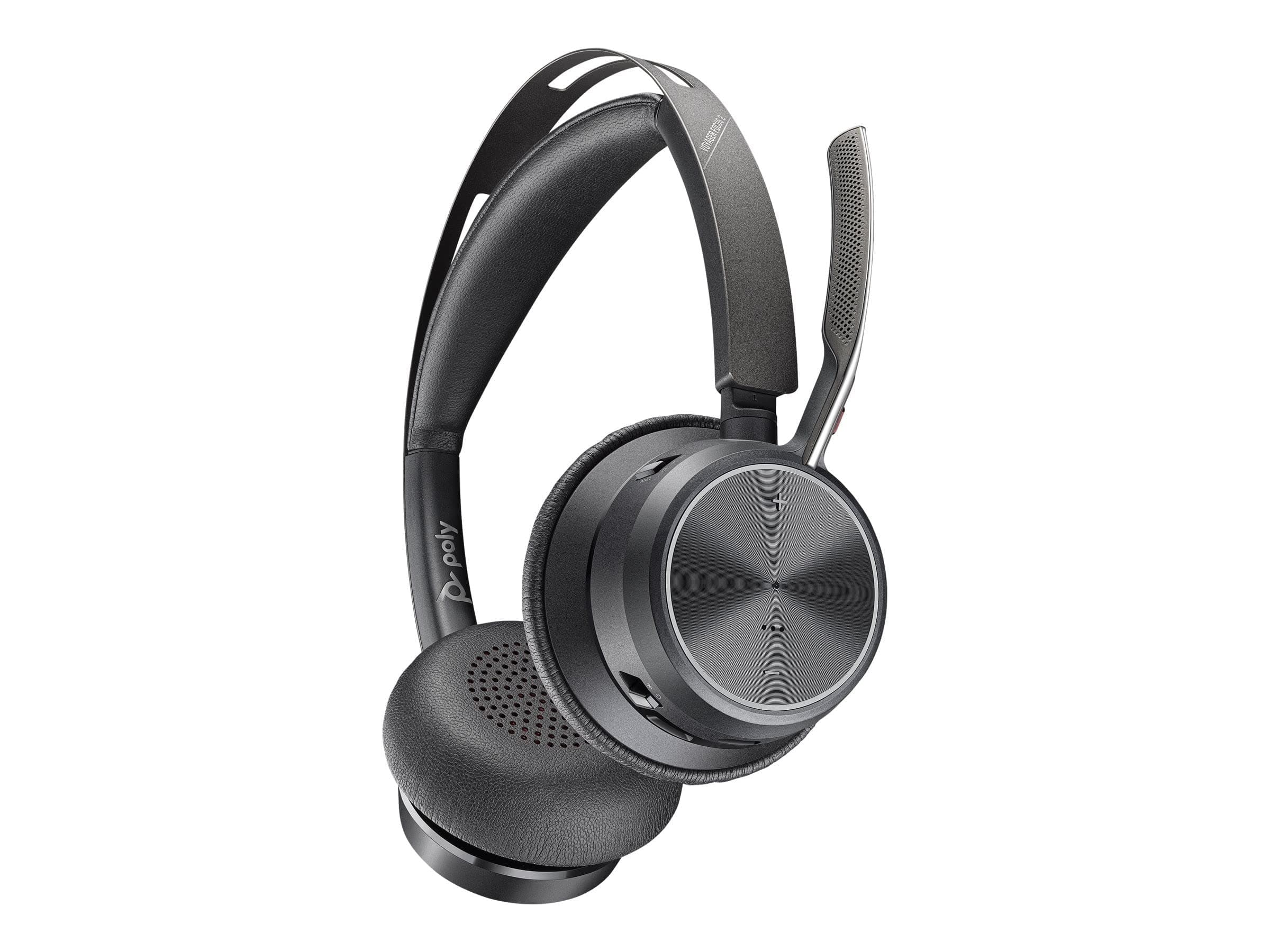 Poly (Plantronics + Polycom) - Voyager Focus 2 UC USB-C On Ear Headset (Plantronics) - Bluetooth Dual-Ear (Stereo) with Boom Mic - USB-C PC/Mac Compatible - ANC - Works with Teams, Zoom & More