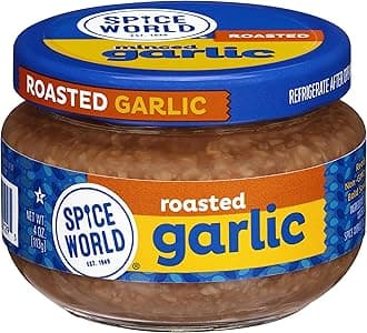 Spice World Roasted Minced Garlic – 4oz Garlic Container – Ready-to-Use Seasonings for Cooking, Reduce Prep Work and Easily Add Flavor