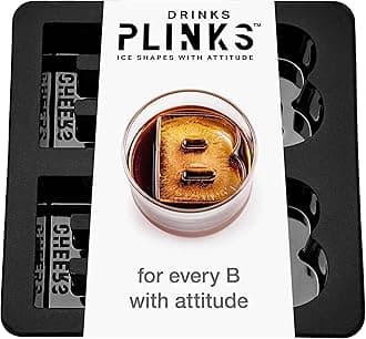DRINKSPLINKS Letter B Ice Cube Mold: Customized Monogram Gifts. Personalized Bourbon Ice Cube Molds with Initials. Large Monogrammed Silicone Trays. Fun, Unique Cocktail Accessories for Men and Women.