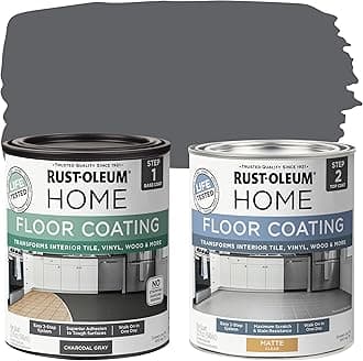 Rust-Oleum 367596 Home Interior Floor Coating Kit, Matte Charcoal Gray