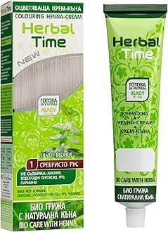 Henna Natural Color Silver Blonde Nº 1 | Henna Coloring Cream with Nettle Extract | Gray Hair Cover | Temporary Color Dye | Ammonia Free, Sulfates Free, Parabens Free | 75 ml