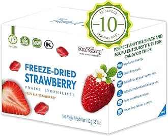 ONETANG Freeze-Dried Fruit Strawberry, 10 Pack Single-Serve Pack, Non GMO, Kosher, No Add Sugar, Gluten free, Vegan, Holiday Day Gifts, Healthy Snack 0.35 Ounce