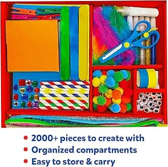 Skillmatics Ultimate Art & Craft Kit for Kids - 2000+ Pieces, DIY Craft Supplies with Step-by-Step Guide, Creative Activity Set & Gifts for Girls & Boys Ages 6, 7, 8, 9, 10, 11, 12, 13