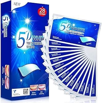 New 5D Teeth Whitening Strips, Tooth Whitening Kits, at Home Teeth whitening Strips, Teeth Whitening Strips Teeth Whitener 14 Packs 28 Pcs