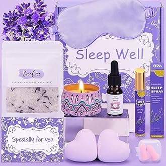 Sleep Well Pamper Gift for Women Birthday, Lavender Sleeping Gifts Self Care Package for Her, Ladies Spa Bath Set Stress Anxiety Relief Wellbeing Get Well Soon Hamper Gift for Women Best Friend Sister