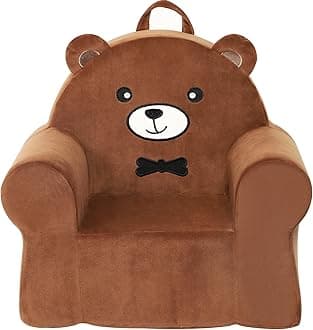 MOMCAYWEX Cuddly Toddler First Chair, Premium Character Chair, Brown, 18 Month up to 3 Years