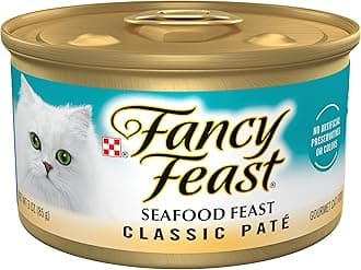 Purina Fancy Feast Seafood Feast Classic Grain Free Wet Cat Food Pate - (Pack of 24) 3 oz. Cans
