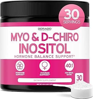 Myo-Inositol & D-Chiro Inositol Supplement Powder (2050mg Per Serving Ideal 40:1 Ratio Myo Inositol,30 Day Supply) For Hormone Balance for Women & Ovarian Health - Third Party Tested, Vegan & USA Made