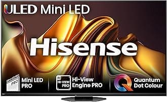 Hisense65 Inch Mini-LED Smart TV 65U8NQTUK, Quantum Dot Colour, Dolby Vision IQ & Atmos, iMax Enhanced, 2.1.2 Channel Speakers and Vidaa OS with Freely, Youtube, Netflix and Disney+ (2024 Model)