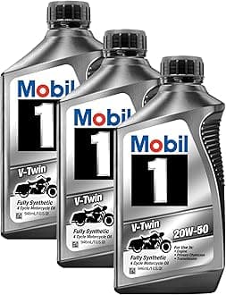MOBIL 1 20W50 Fully Synthetic Motorcycle Oil (Pack of 3)